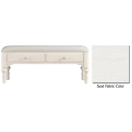 Bed End Bench Upholstered in Coastal Cloud Fabric